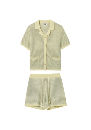 b+ab textured-knit shirt and shorts set - Yellow