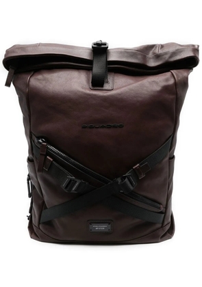 PIQUADRO logo-plaque detail backpack - Brown