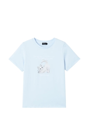 tout a coup cat-print T-shirt - Blue