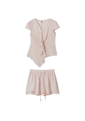 b+ab ruffled-detail short set - Pink