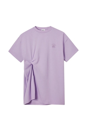 b+ab cat-print gathered T-shirt - Purple