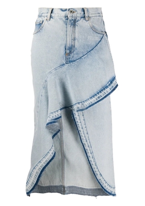 Off-White ruffled asymmetrical denim skirt - Blue
