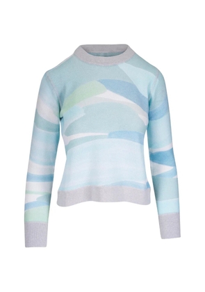 Kinross Cashmere landscape-intarsia jumper - Blue