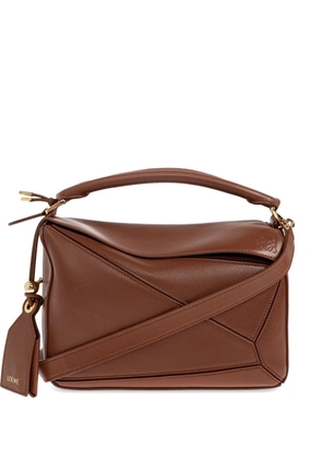 LOEWE small Featherlight Puzzle leather tote bag - Brown