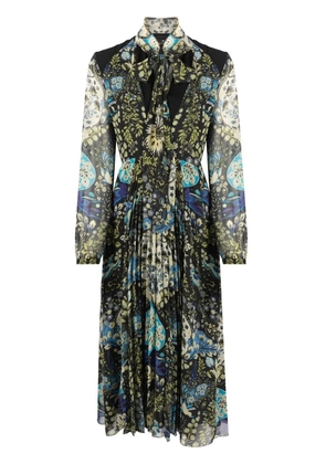 ETRO floral-print pleated midi dress - Black