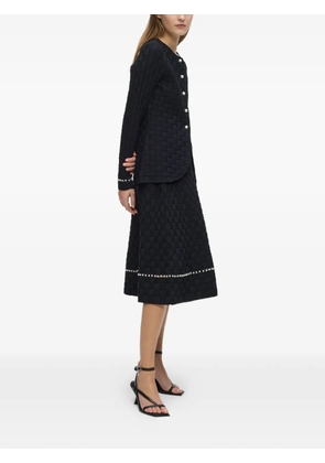 Karl Lagerfeld pearl-embellished knit midi skirt - Black