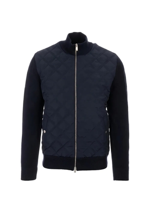 BOSS knitted-wool quilted bomber jacket - Blue