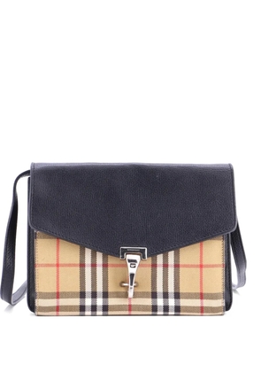 Burberry Pre-Owned Macken Leather and Vintage Check Canvas Small crossbody bag - Black