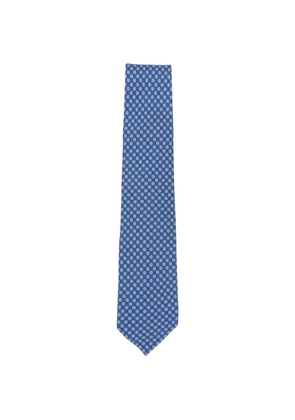 Barba floral-pattern tie - Blue