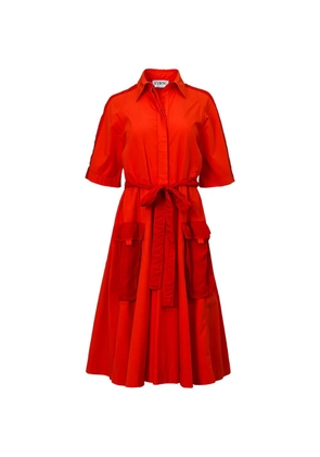 Iceberg patch-pocket belted dress - Red