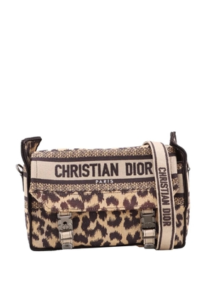 Christian Dior Pre-Owned 2021-2022 Mizza Small Embroidered Canvas Leopard DiorCamp Messenger Bag crossbody bag - Neutrals