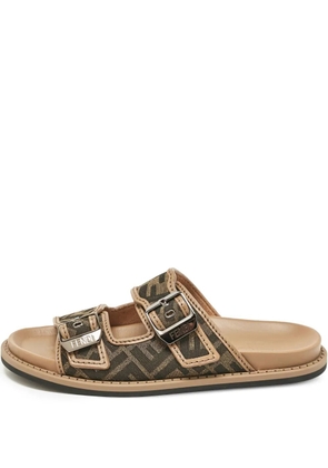 Fendi Pre-Owned Zucca-monogram sandals - Brown
