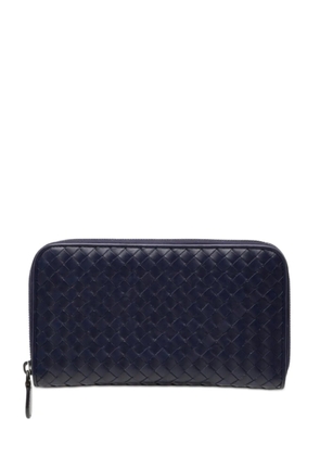 Bottega Veneta Pre-Owned 2012-2026 Leather Intrecciato Zip Around Wallet long wallets - Blue