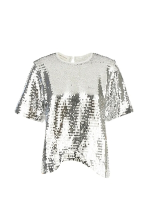 Niccolò Pasqualetti sequin-embellished asymmetric top - Silver