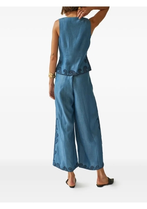 Carolina K appliqué denim top - Blue