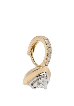 Rainbow K heart diamond earring - Gold