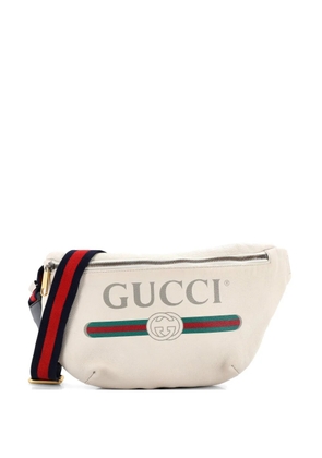 Gucci Pre-Owned Logo Printed Leather Medium belt bag - Neutrals