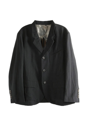 Ziggy Chen single-breasted crinkled jacket - Black