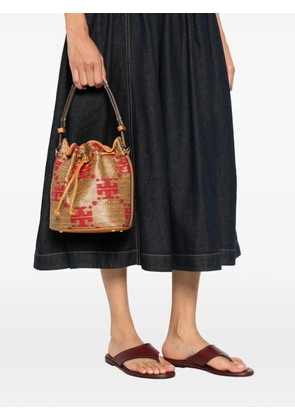 Tory Burch monogram-pattern bucket bag - Neutrals