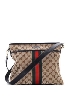 Gucci Pre-Owned Web Messenger Bag GG Canvas Medium crossbody bag - Brown