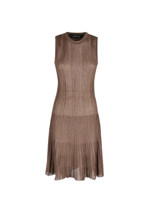 Federica Tosi ribbed-knit metallic dress - Brown