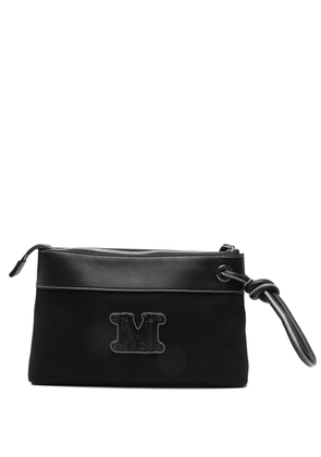 Max Mara logo-patch clutch bag - Black