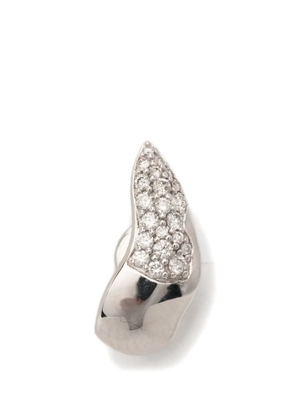 Rainbow K shark diamond stud earrings - Silver