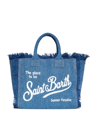 MC2 Saint Barth Colette fringed denim tote bag - Blue