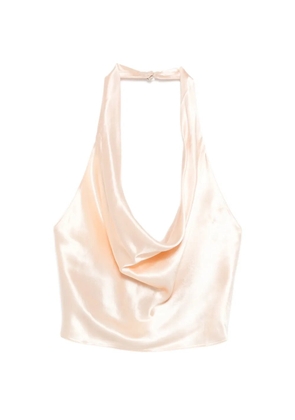 Patrizia Pepe halterneck satin top - Neutrals