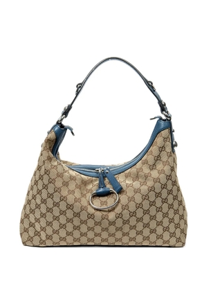 Gucci Pre-Owned GG Supreme leather-trim shoulder bag - Neutrals