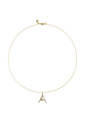 Monica Vinader solitaire diamond initial A pendant - Gold