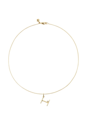 Monica Vinader solitaire diamond initial H pendant - Gold