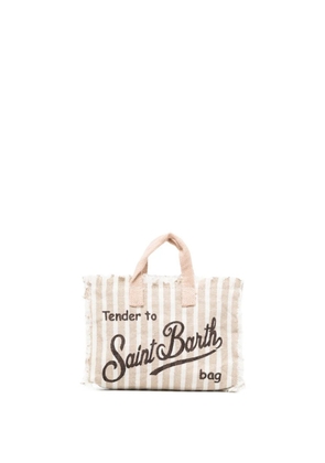 MC2 Saint Barth striped frayed-edge phone bag - Neutrals