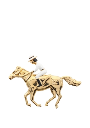 CHANEL Pre-Owned 1986-1988 Horse-motif CC brooch - Gold