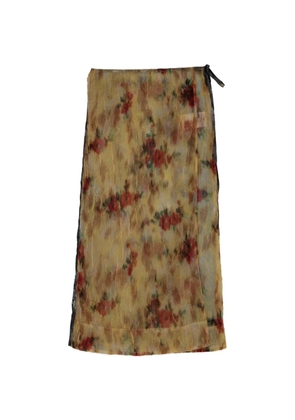 GANNI organza wrap midi skirt - Yellow