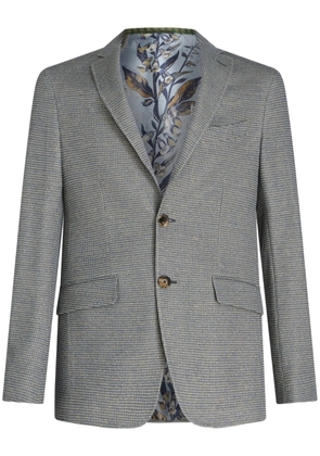 ETRO fine-checked single-breasted blazer - Blue