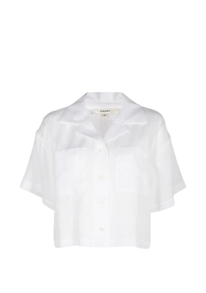 FRAME pocket-detail cropped shirt - White