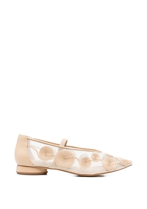 CAFèNOIR spiral-embroidered ballet flats - Neutrals