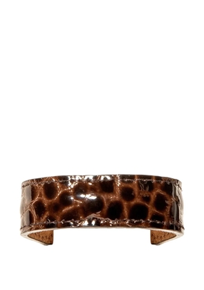 Jennifer Behr leather-embossed mini pony wrap - Brown