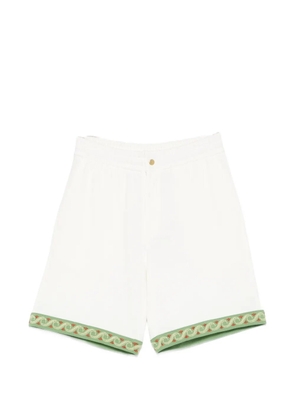 Drôle De Monsieur embroidered-trim shorts - Neutrals