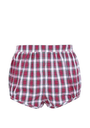 Nº21 tartan-print gathered shorts