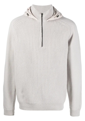 Herno long-sleeve hooded wool jumper - Grey