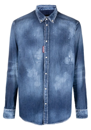 DSQUARED2 distressed effect denim shirt - Blue