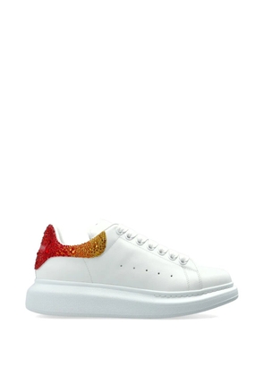 Alexander McQueen Oversized crystal-embellished leather sneakers - White