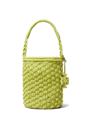 Tory Burch Ella hand-crocheted popcorn bucket bag - Green