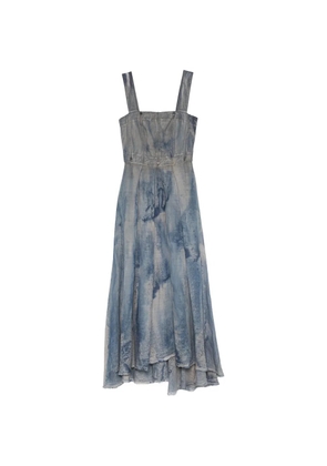Masnada tie-dye pleated maxi dress - Blue