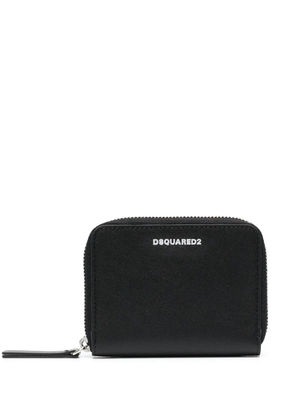 DSQUARED2 logo-stamp zip-around wallet - Black