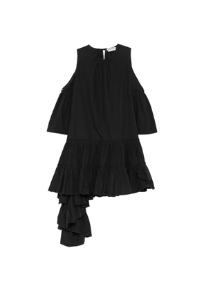 JW Anderson cold-shoulders ruffled asymmetric dress - Black
