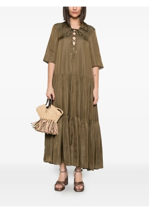 Barbara Bui lace-up tiered maxi dress - Green