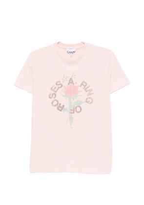 GANNI graphic-print T-shirt - Pink
